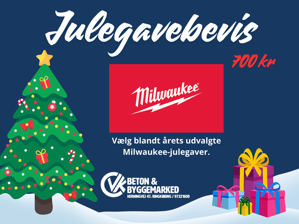 Julegavebevis på udvalgt værktøj fra Milwaukee